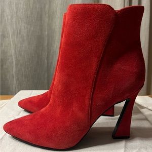 Nine West Torrie Red Bootie. Ladies size 8 1/2! Worn once. Lovely boots!!